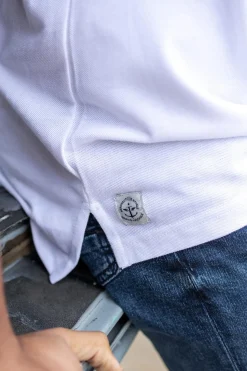 Polo Homme Marine Nationale Aeronef Mn White