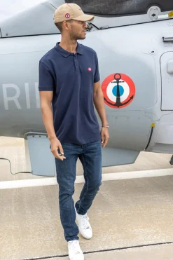 Polo Homme Marine Nationale Aeronef Mn Navy