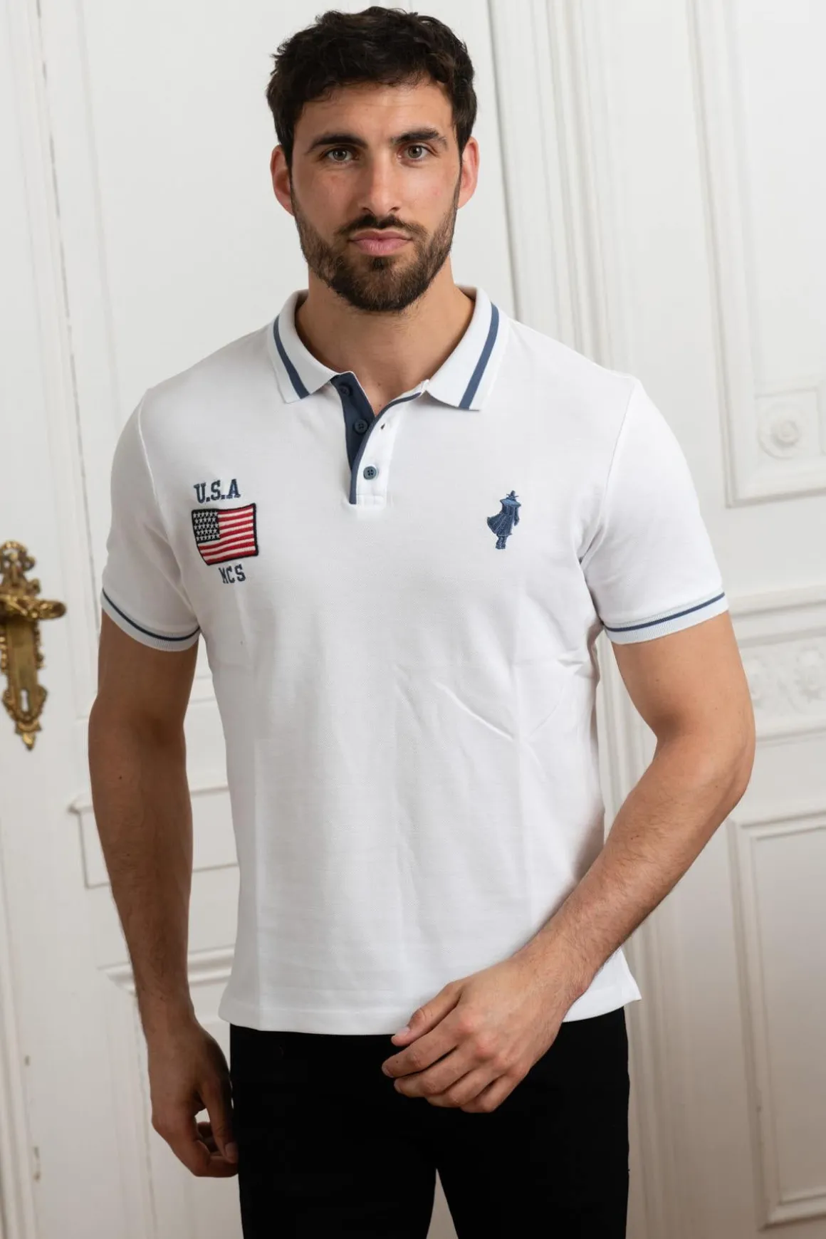 Polo Homme Mcs Gmpomc_C053 001 Blanc