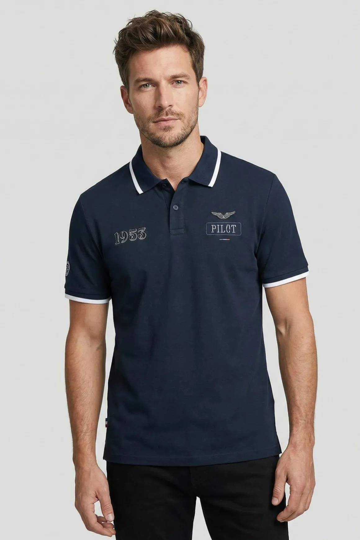 Polo Homme Patrouille De France Caporal Arc Navy Blue
