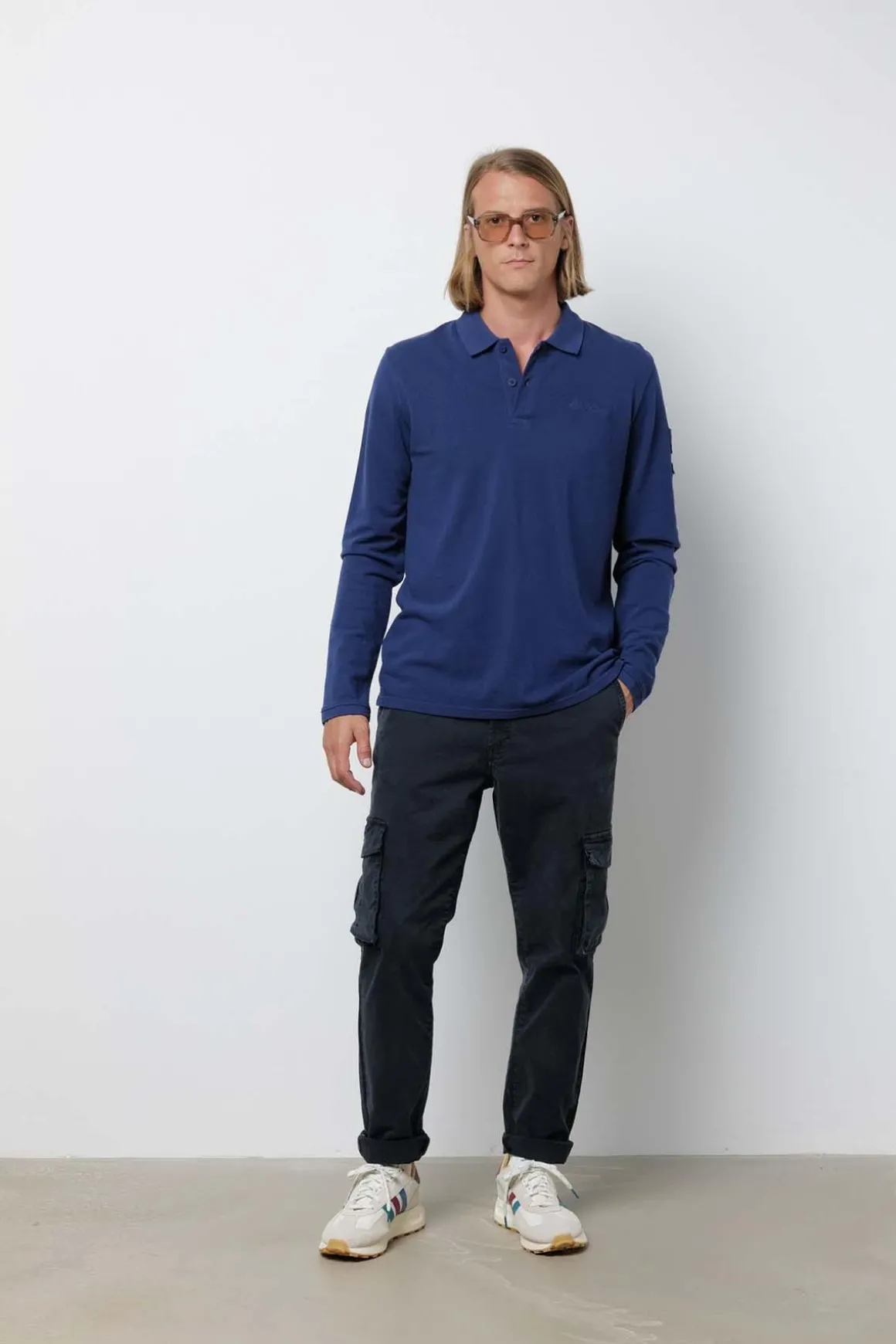Polo Homme Steve Mcqueen Chain Polo Ls Dark Blue