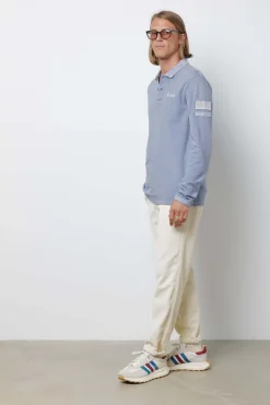 Polo Homme Steve Mcqueen Chain Polo Ls Smocked Blu