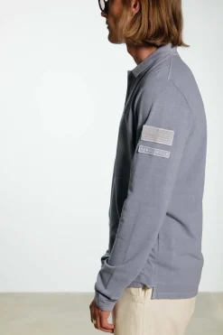 Polo Homme Steve Mcqueen Chain Polo Ls Smocked Blu