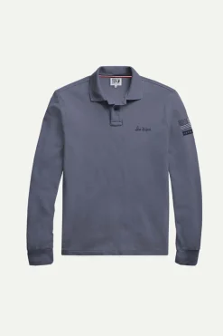 Polo Homme Steve Mcqueen Chain Polo Ls Smocked Blu