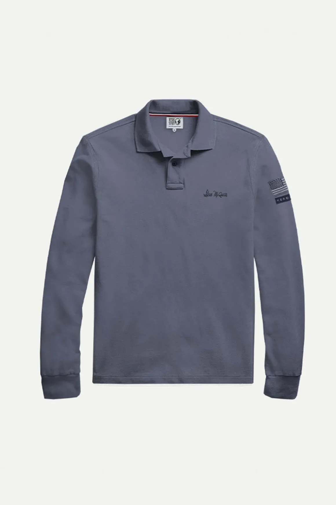 Polo Homme Steve Mcqueen Chain Polo Ls Smocked Blu