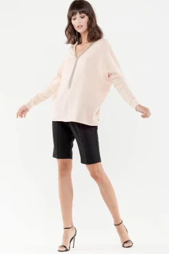 Pull/Sweatshirt Femme Le Temps Des Cerises Pull F Manae Cream Tan