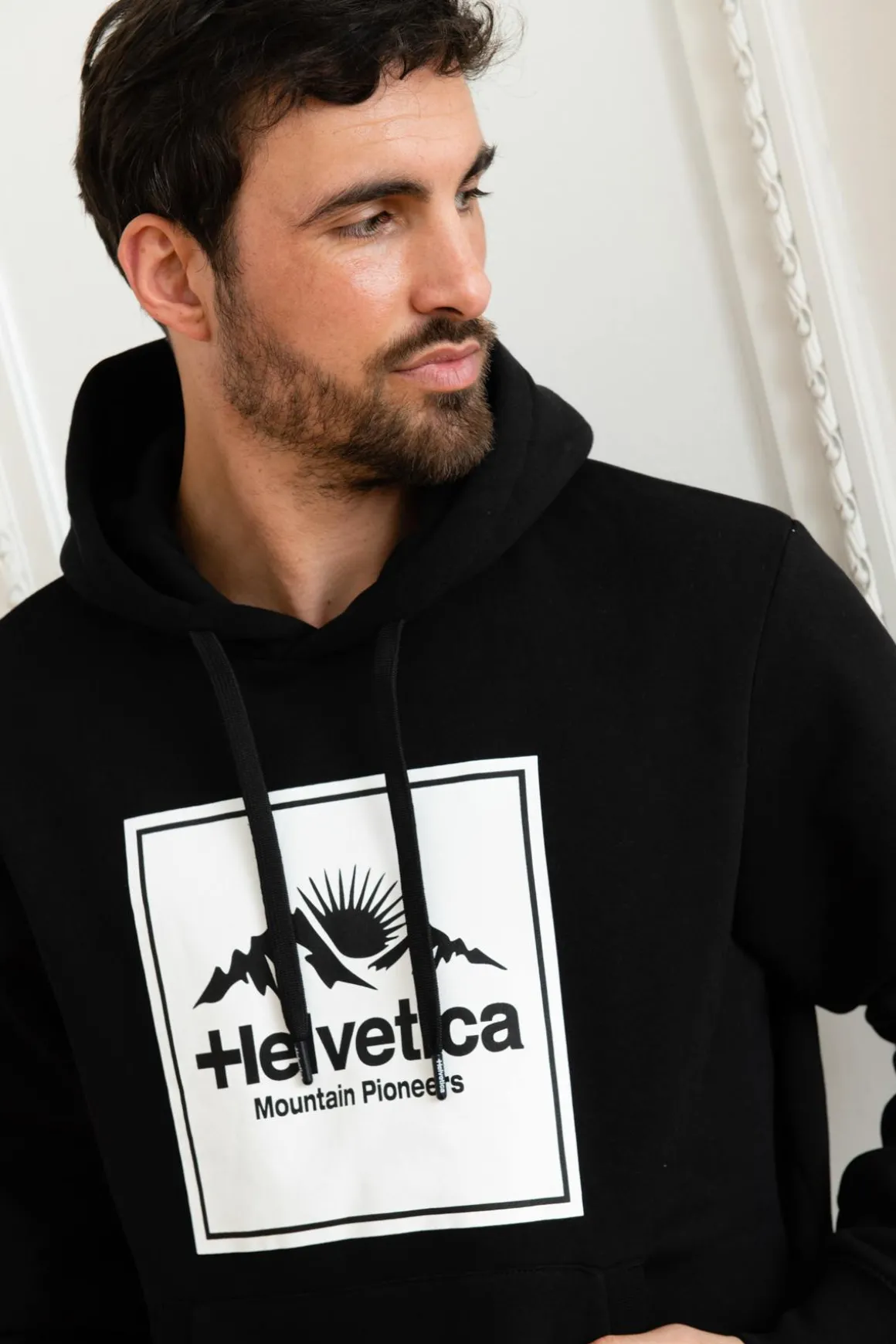 Pull/Sweatshirt Homme Helvetica Mountain Pioneers Viscompte Black