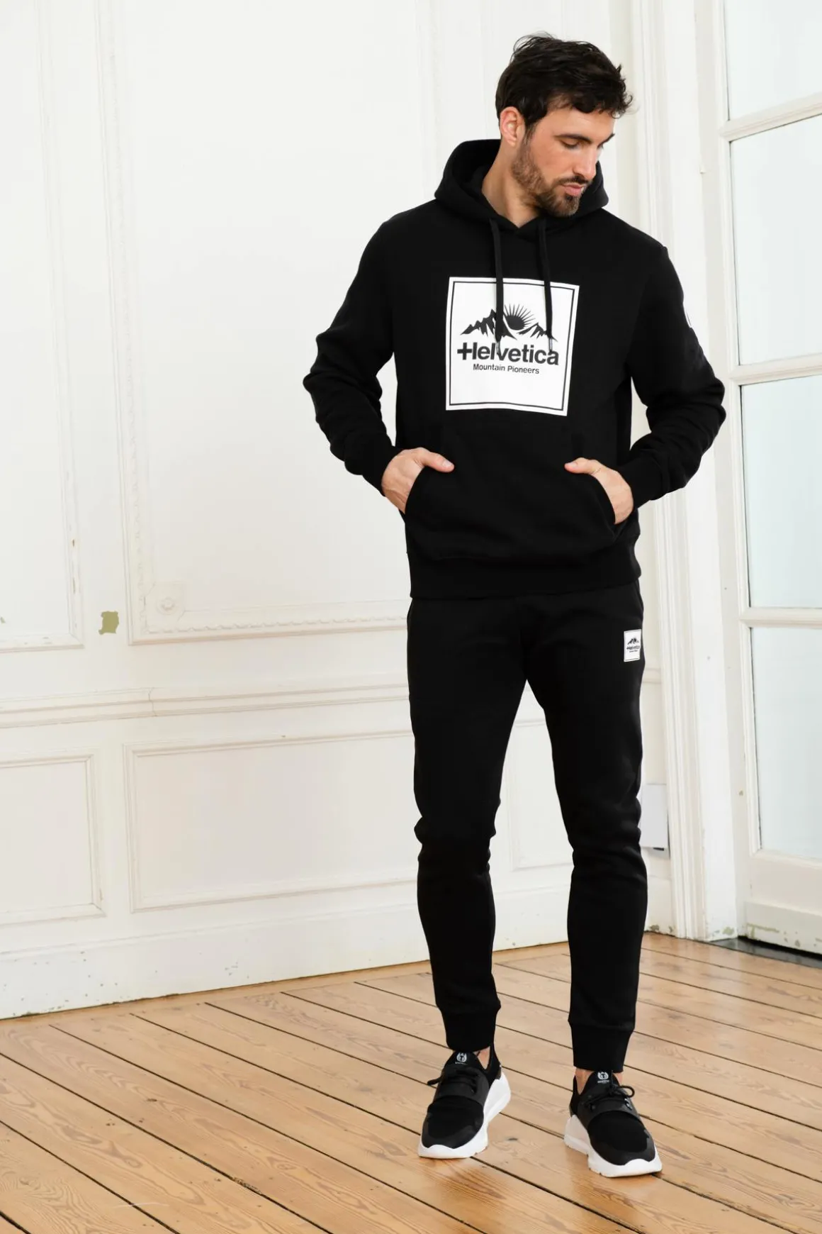 Pull/Sweatshirt Homme Helvetica Mountain Pioneers Viscompte Black