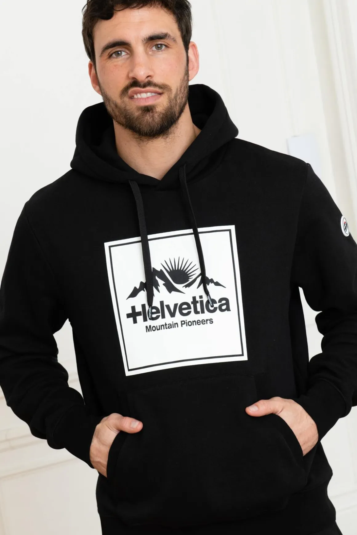 Pull/Sweatshirt Homme Helvetica Mountain Pioneers Viscompte Black