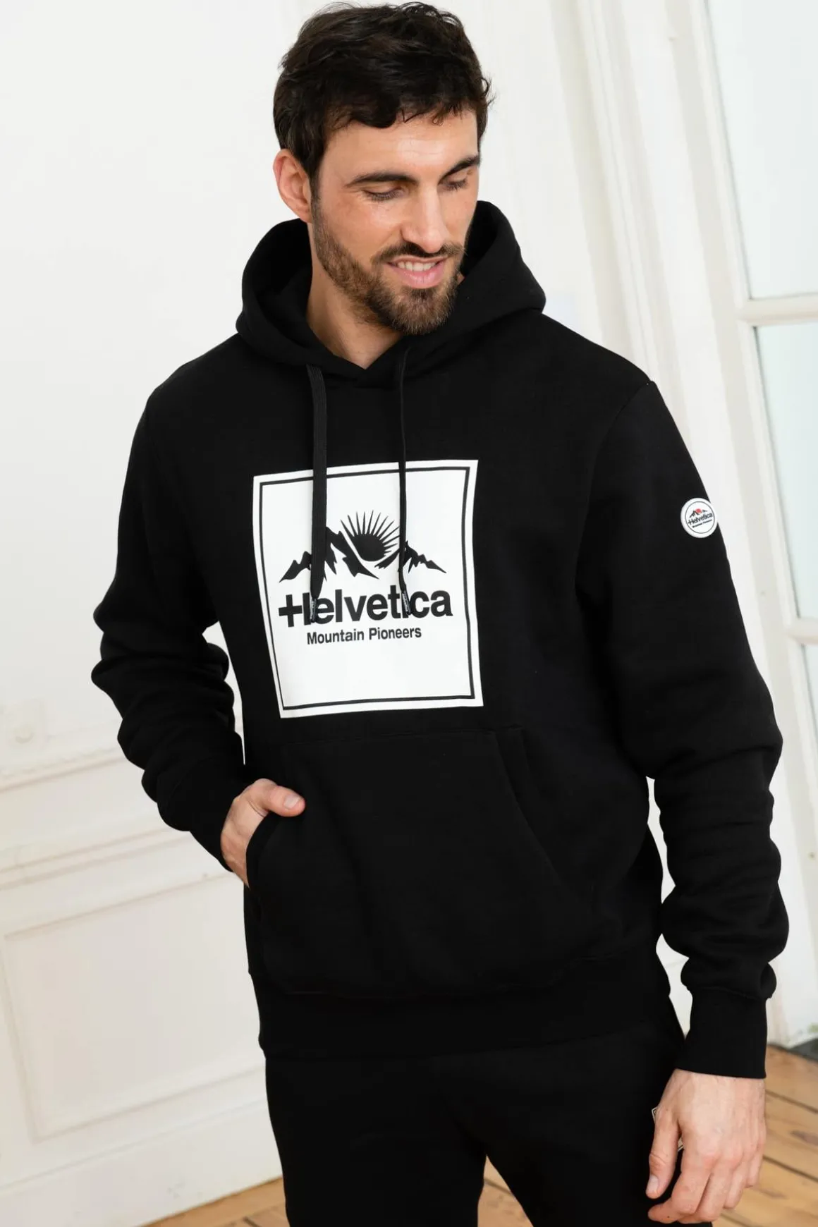 Pull/Sweatshirt Homme Helvetica Mountain Pioneers Viscompte Black