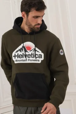 Pull/Sweatshirt Homme Helvetica Mountain Pioneers Wingo Kaki