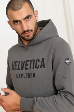 Pull/Sweatshirt Homme Helvetica Mountain Pioneers Laun Dark Grey