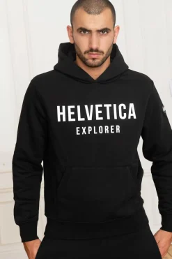 Pull/Sweatshirt Homme Helvetica Mountain Pioneers Laun Black