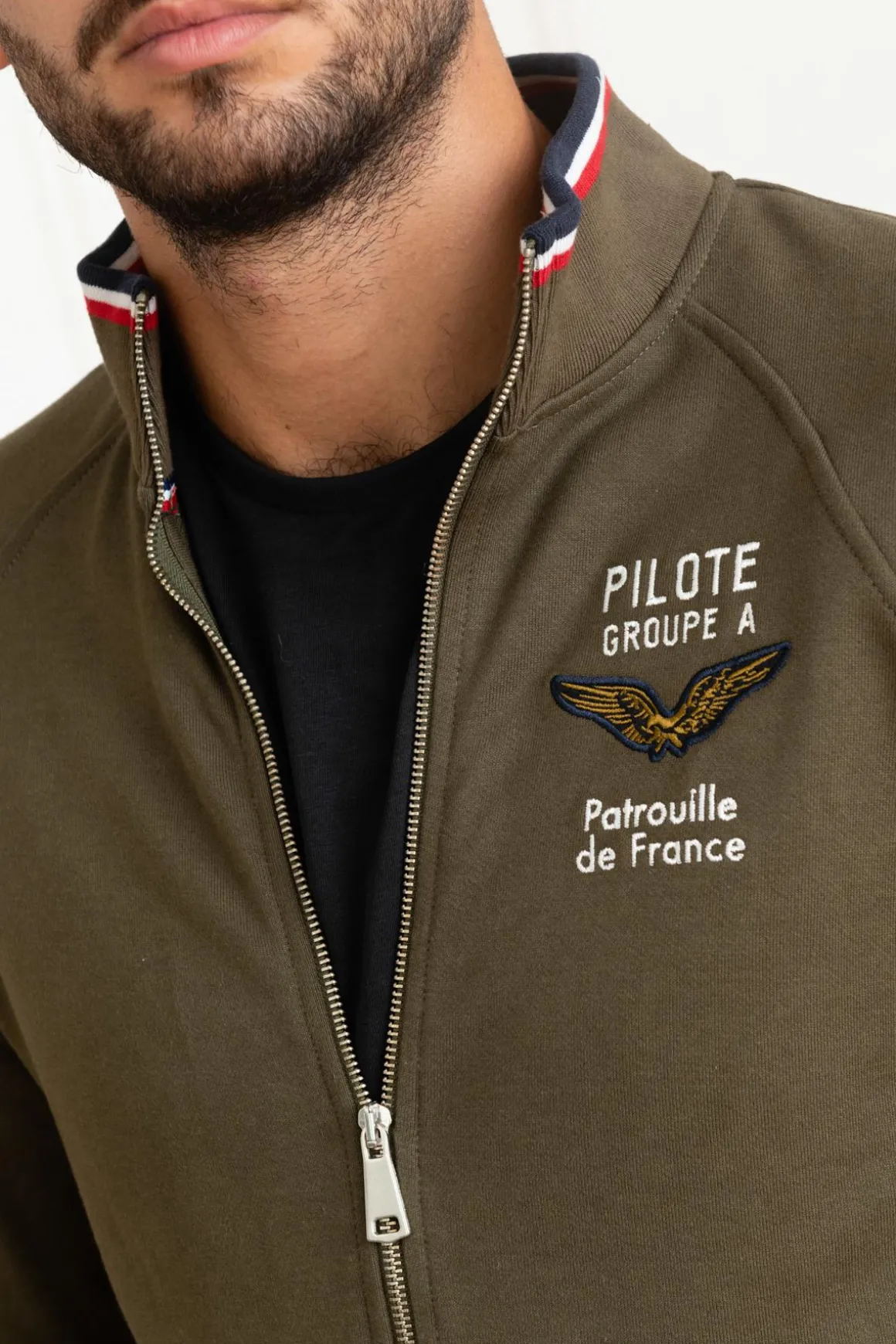 Pull/Sweatshirt Homme Patrouille De France Active French Khaki