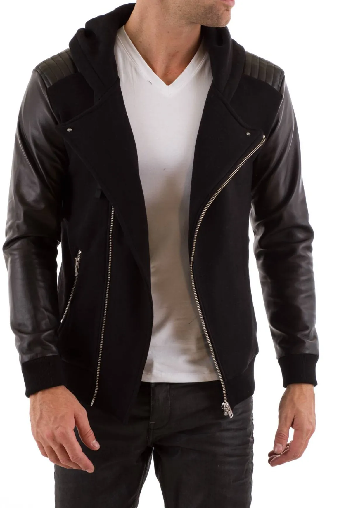 Pull/Sweatshirt Homme Seven Tees Poks 2 Cuir Black
