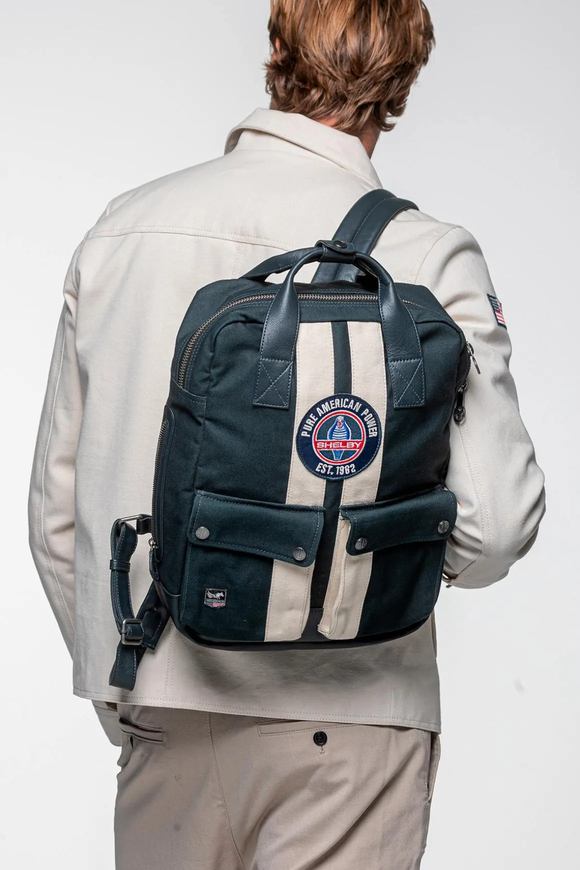 Sacs Homme Carroll Shelby Gt40 Canvas Backpack Navy