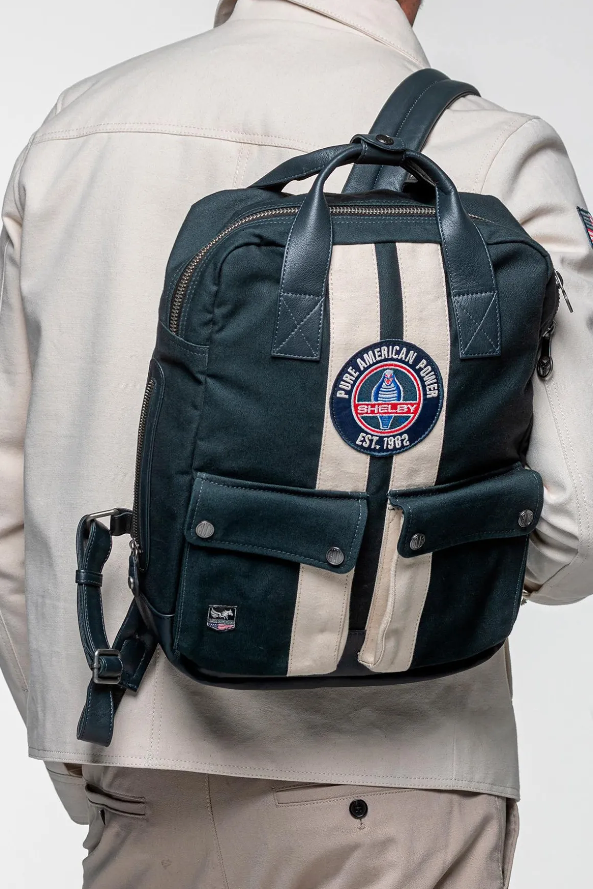 Sacs Homme Carroll Shelby Gt40 Canvas Backpack Navy