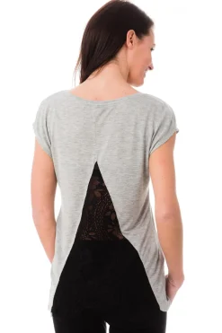 Tee Shirt Femme Kaporal Agnes Light Grey Melanged P17