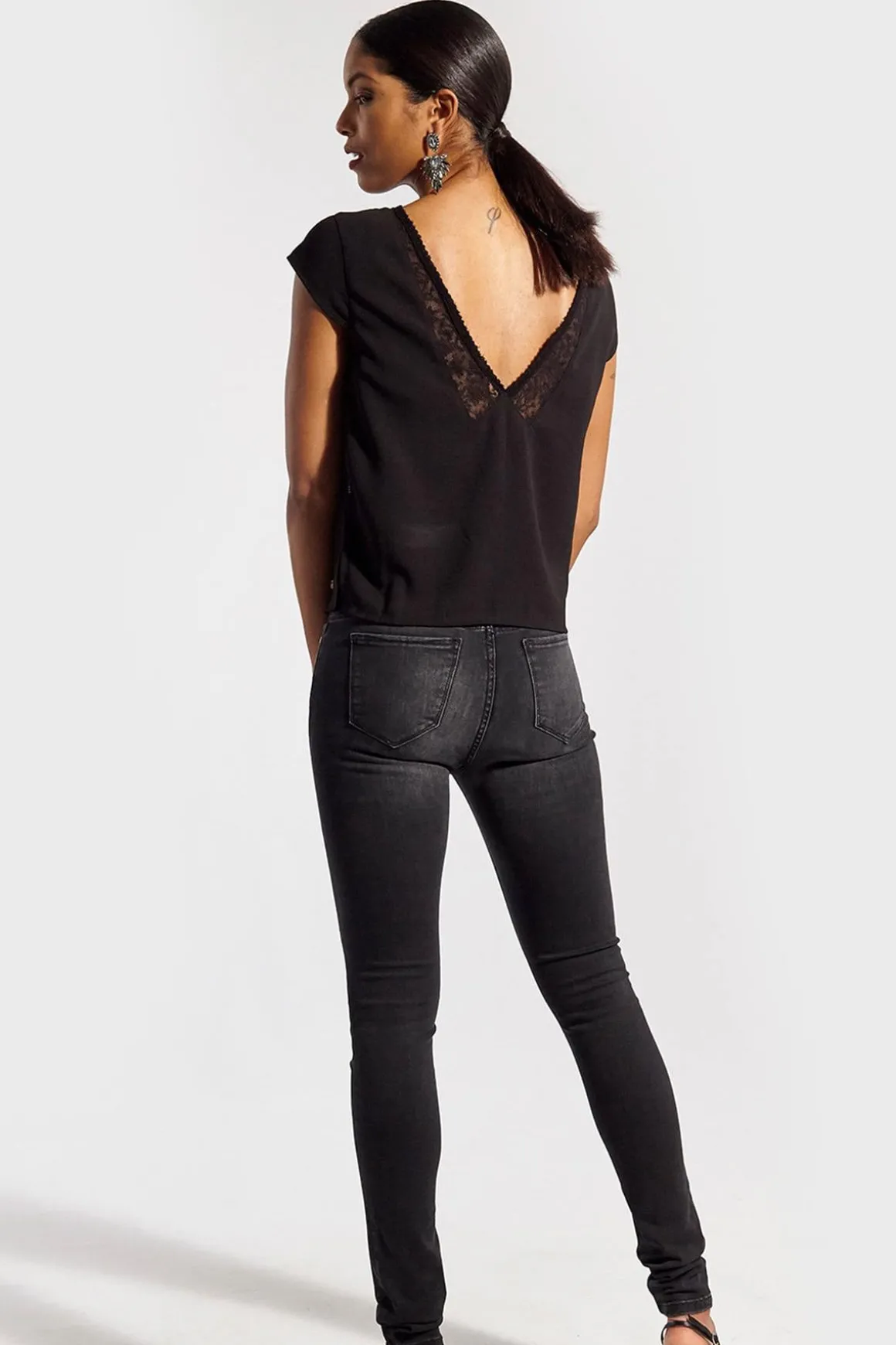Tee Shirt Femme Kaporal Basile Black