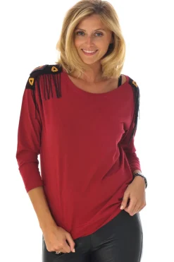 Tee Shirt Femme Kaporal Teen Bordeaux H16