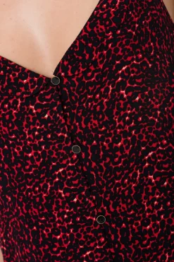 Tee Shirt Femme La Petite Étoile Louane Leopard Rouge