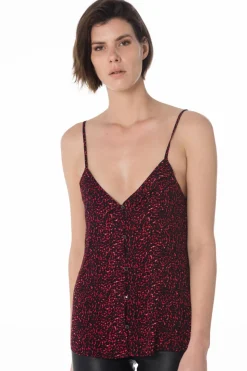 Tee Shirt Femme La Petite Étoile Louane Leopard Rouge