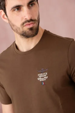 Tee Shirt Homme Aeronautica Militare Ts2062J592 57545 Chocolate