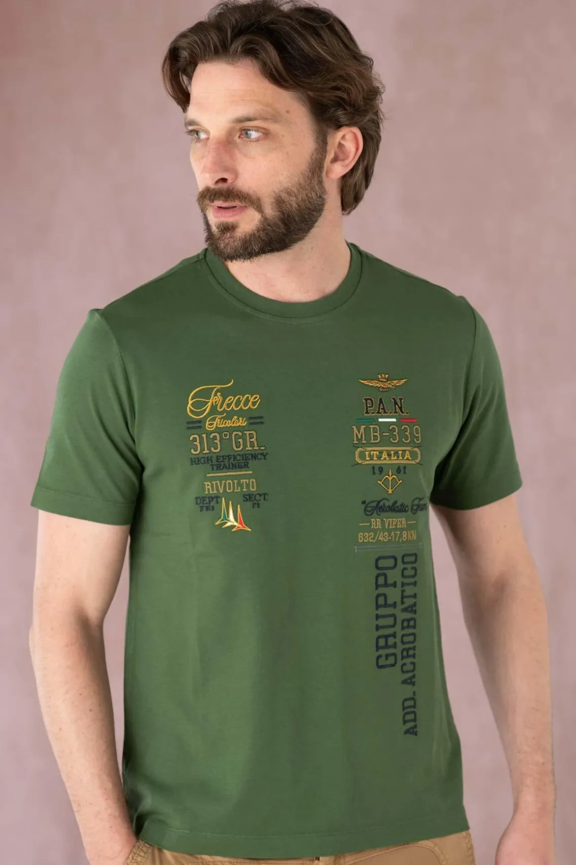 Tee Shirt Homme Aeronautica Militare Ts2226J635 39306 Seaweed Green