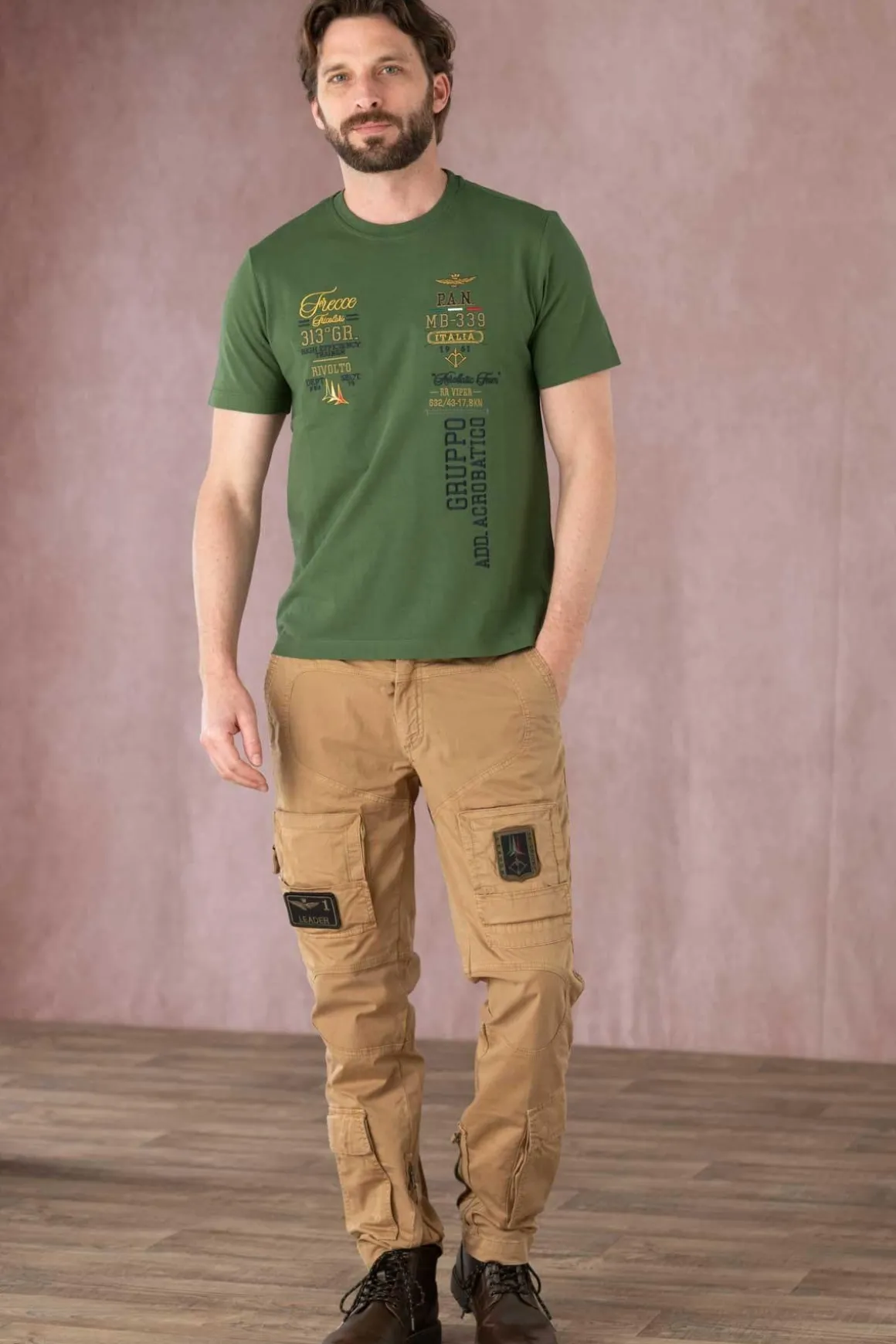 Tee Shirt Homme Aeronautica Militare Ts2226J635 39306 Seaweed Green