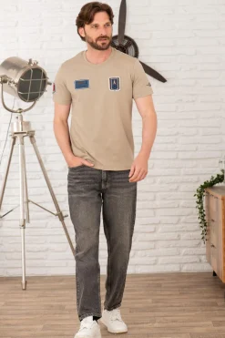 Tee Shirt Homme Aeronautica Militare Ts2411J634 57591 Dune Beige