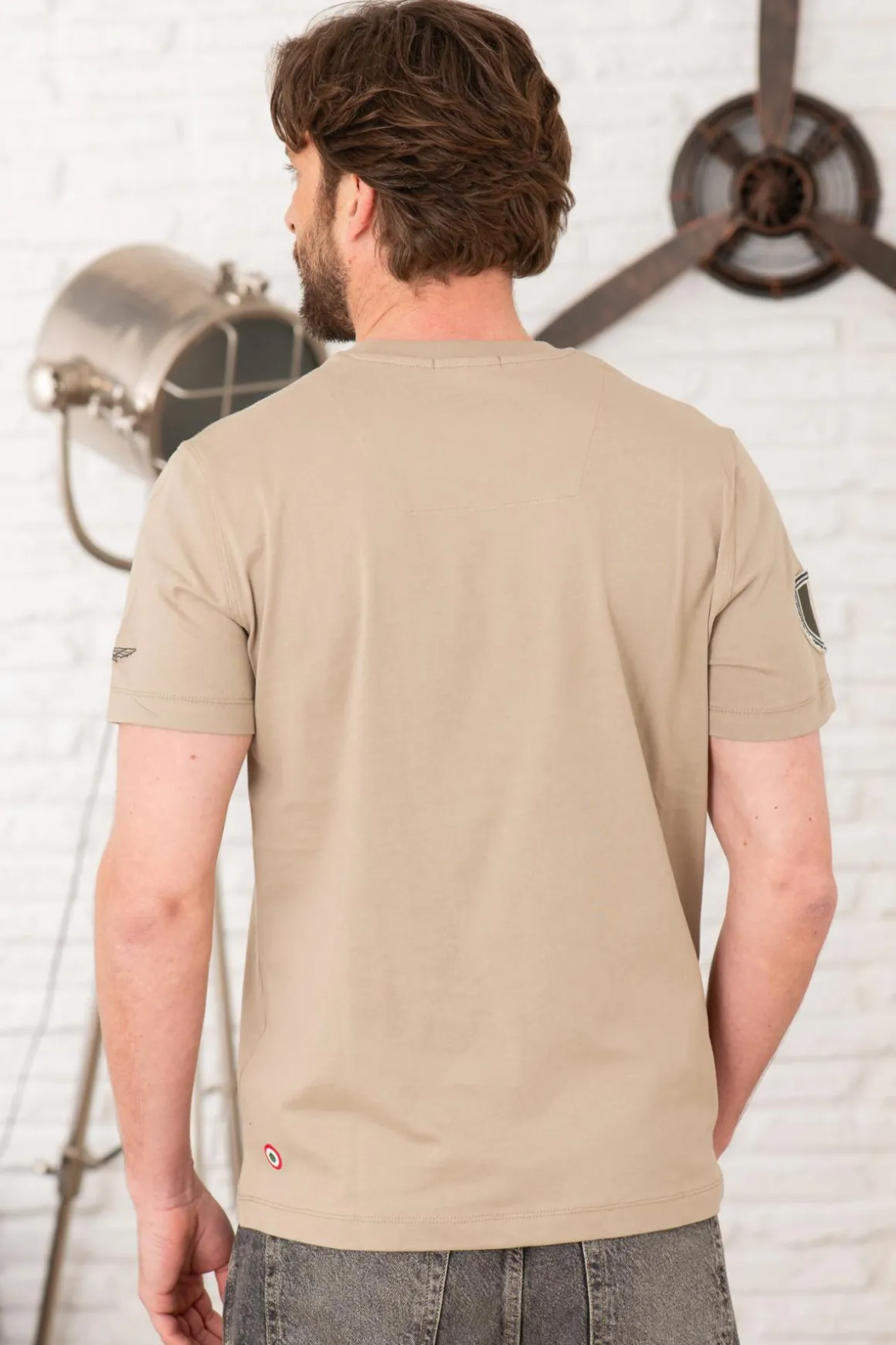 Tee Shirt Homme Aeronautica Militare Ts2411J634 57591 Dune Beige
