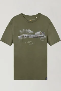 Tee Shirt Homme Aeronautica Militare Ts2254J607 39291 Verde Oscuro