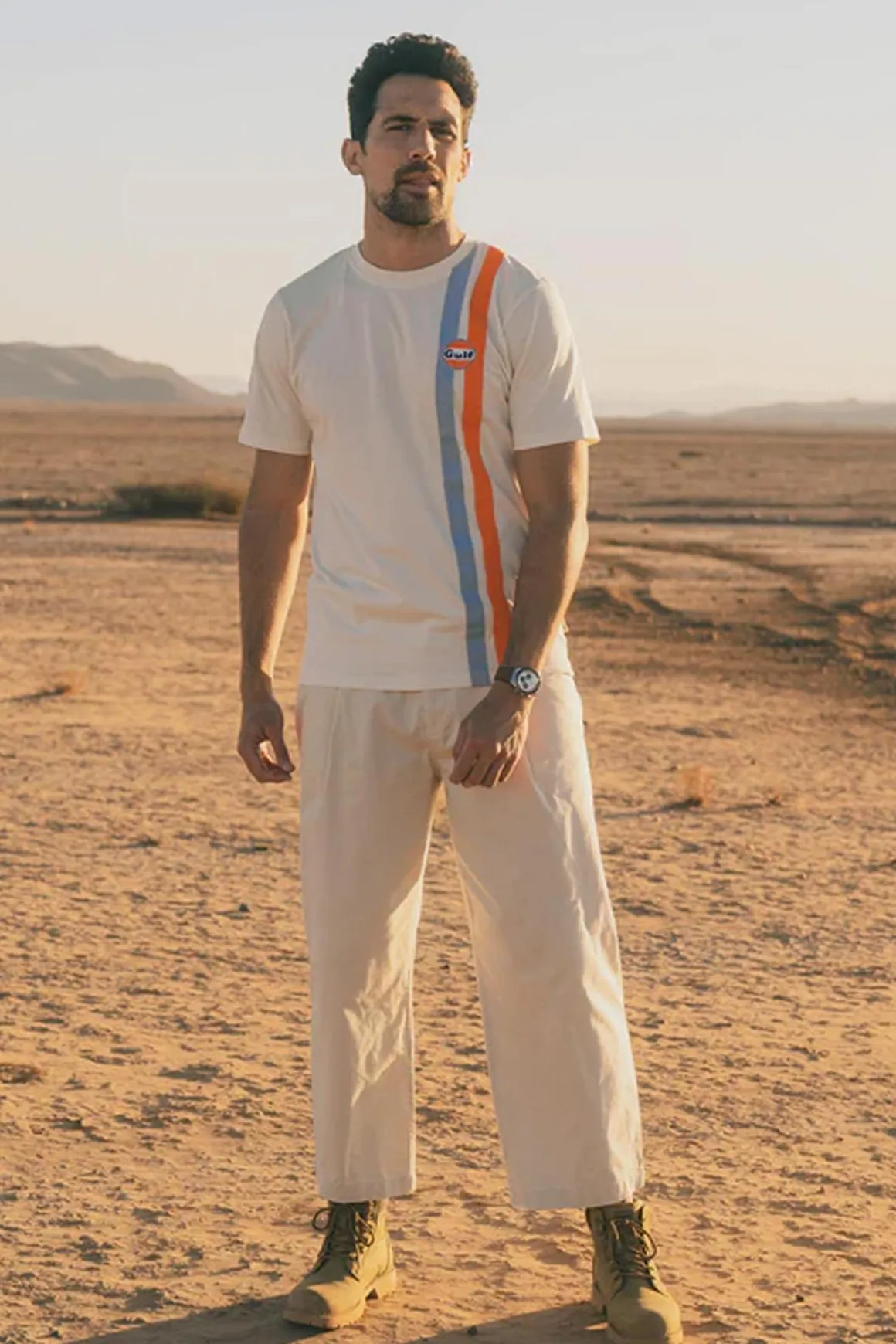 Tee Shirt Homme Gulf Tee Shirt Tsm03-003 Ecru