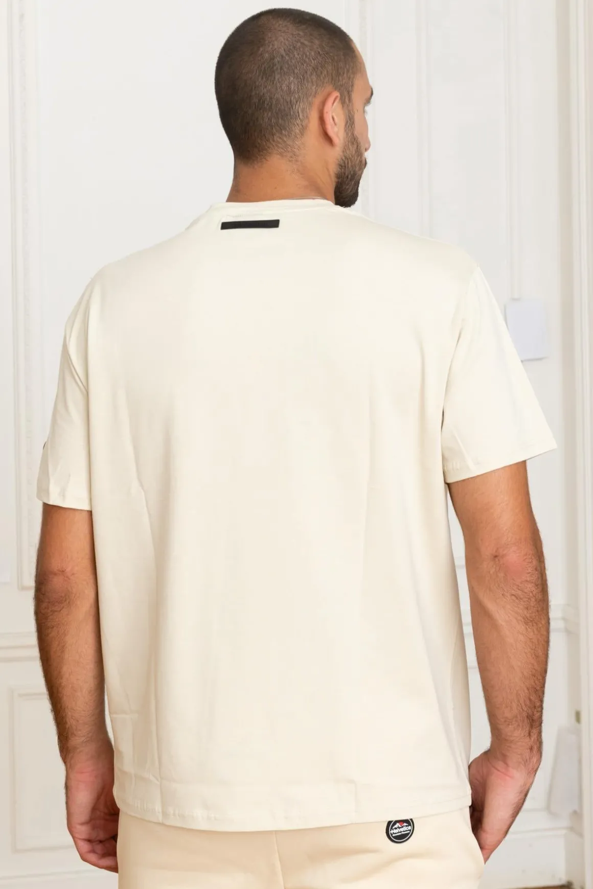 Tee Shirt Homme Helvetica Mountain Pioneers Barwin Cream