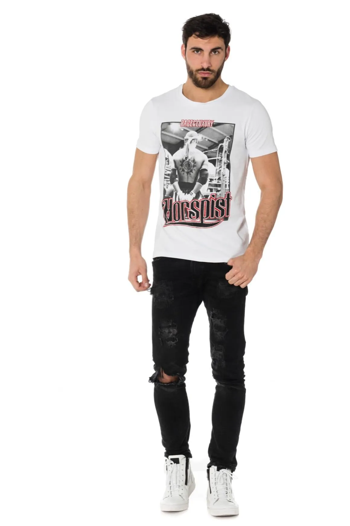Tee Shirt Homme Horspist Jordan M500 White/Red
