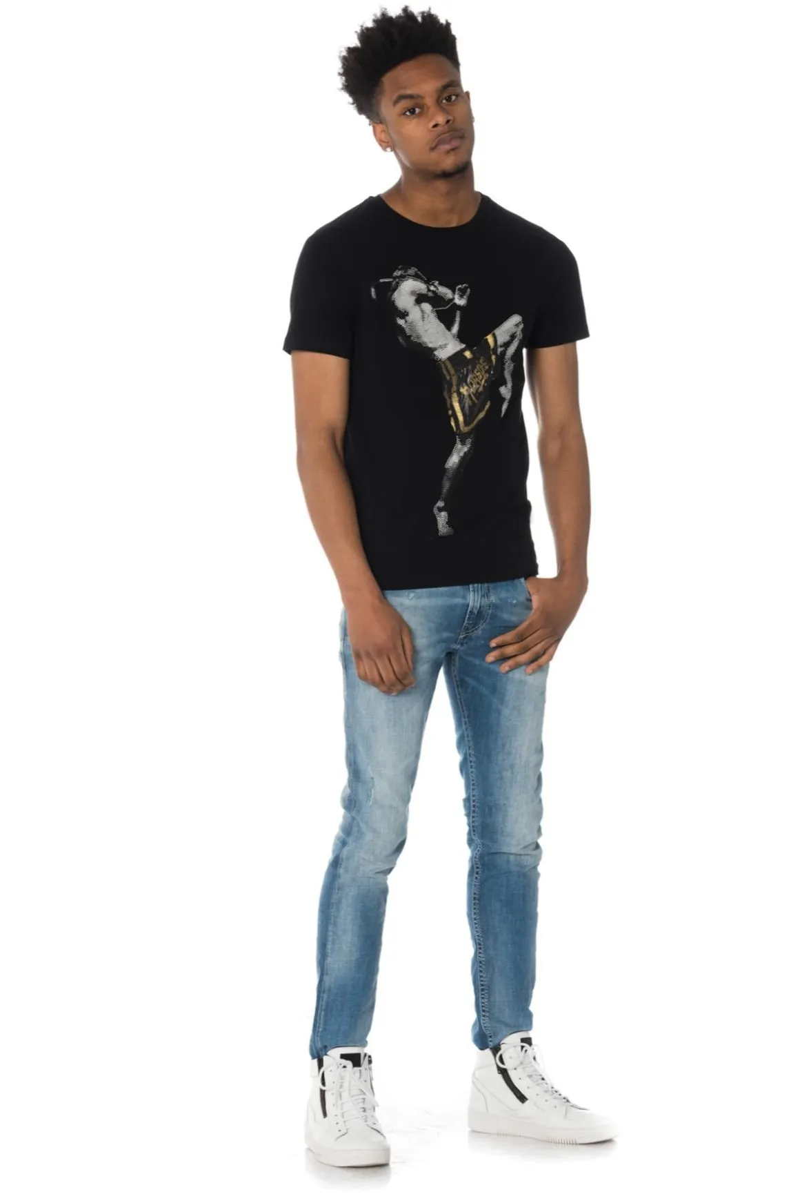Tee Shirt Homme Horspist Kick M500 Black