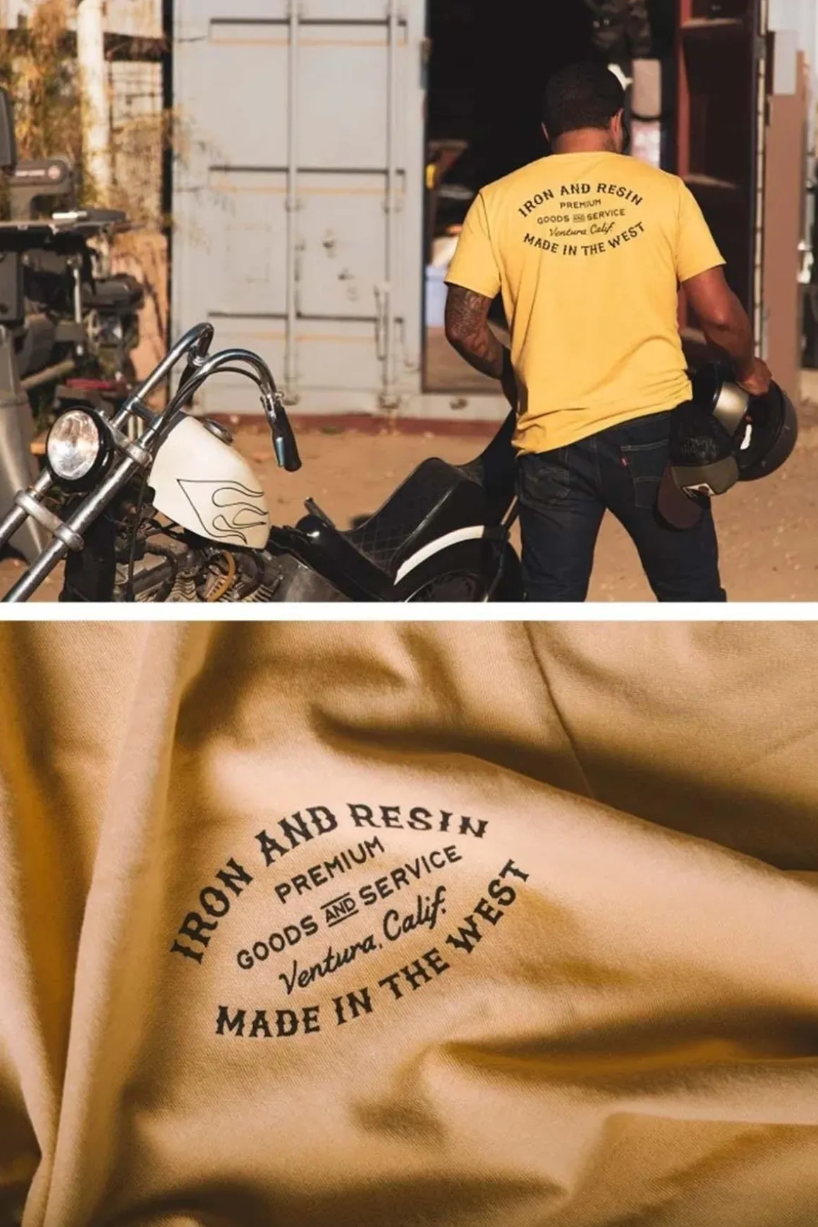 Tee Shirt Homme Iron & Resin Rotary Tee Gold