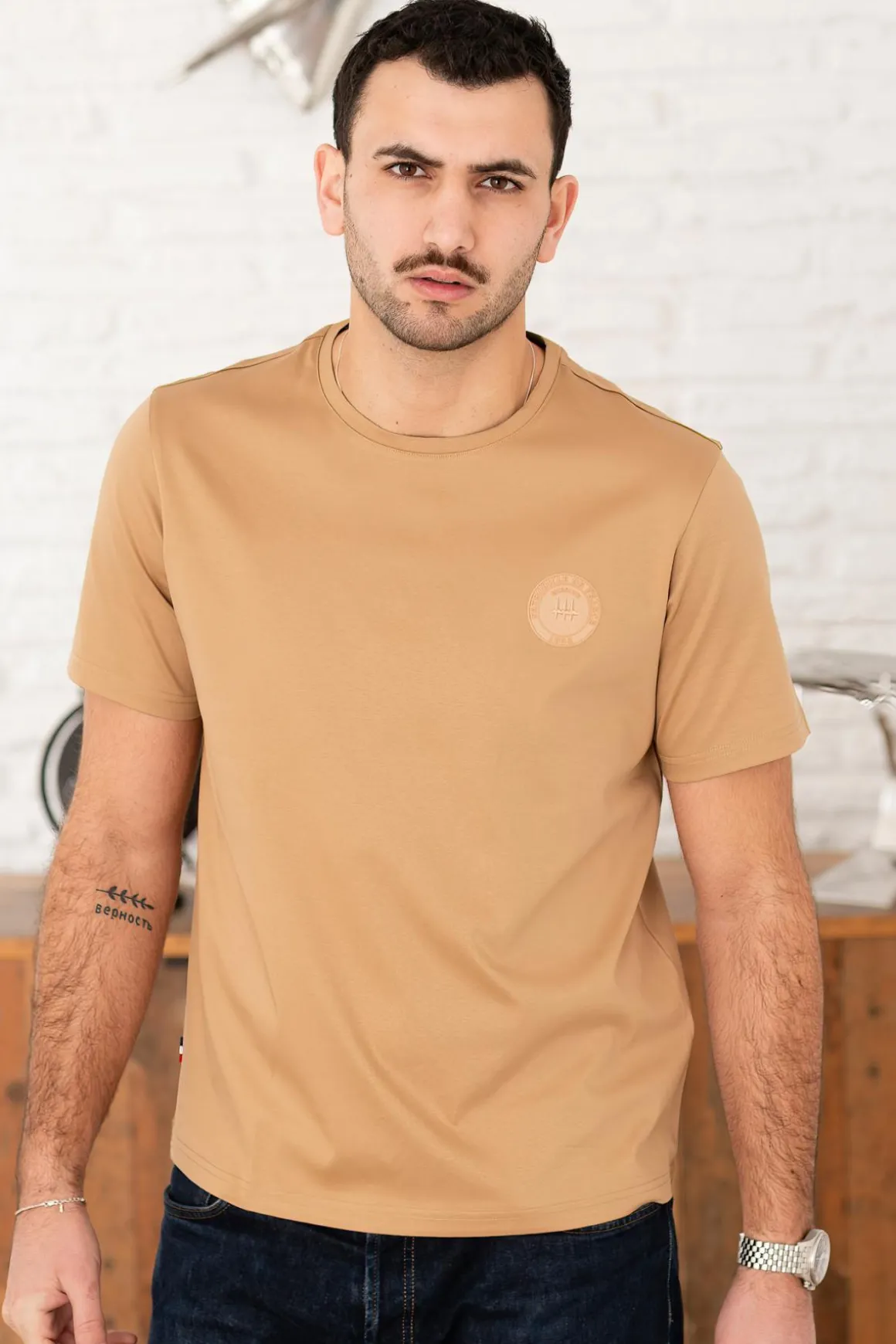 Tee Shirt Homme Patrouille De France Terra Mercerise Dark Beige