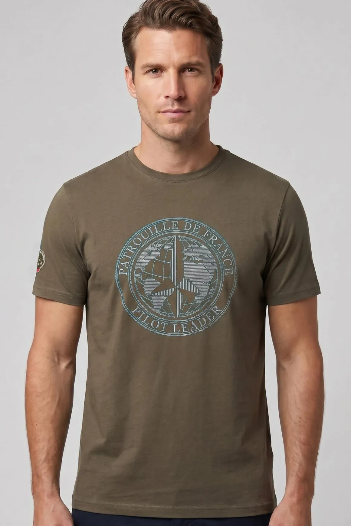 Tee Shirt Homme Patrouille De France World Saphir Light Kaki