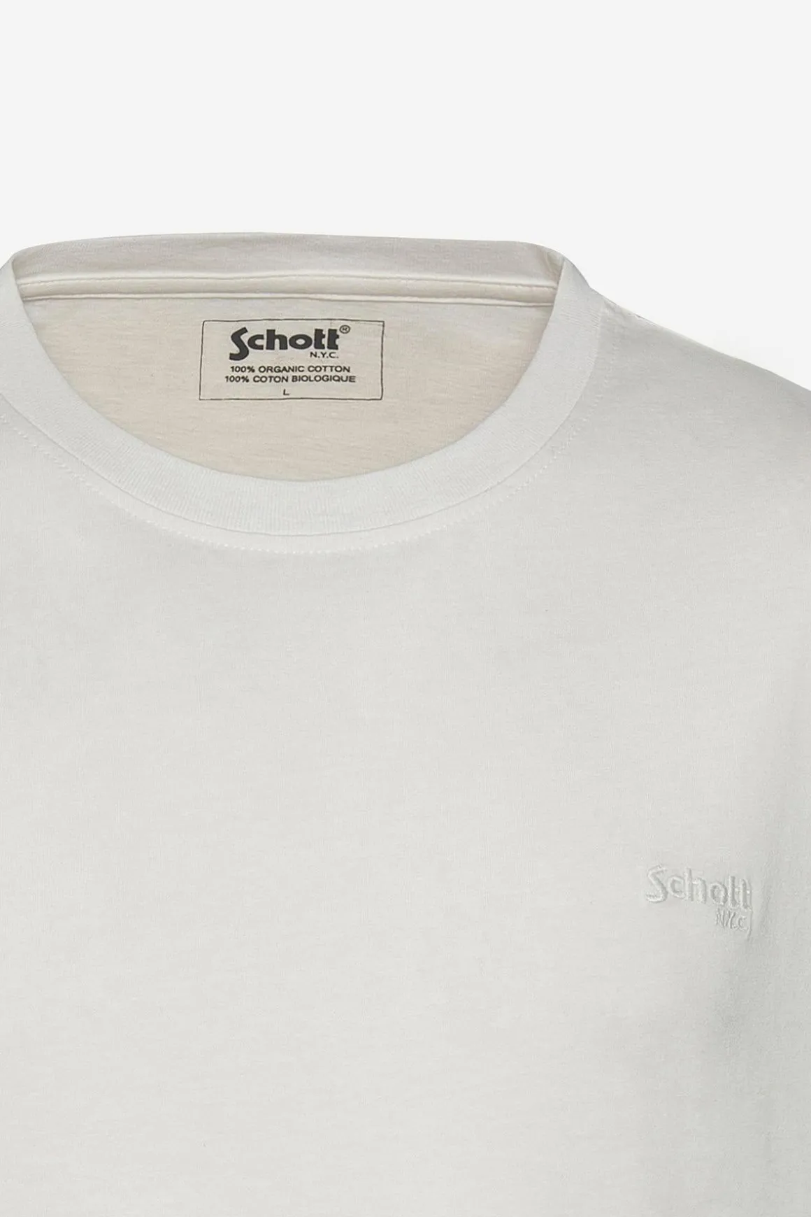 Tee Shirt Homme Schott Tsbase01 Washed Black / Off White