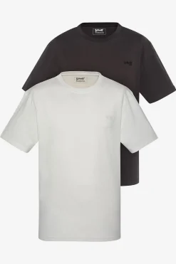 Tee Shirt Homme Schott Tsbase01 Washed Black / Off White