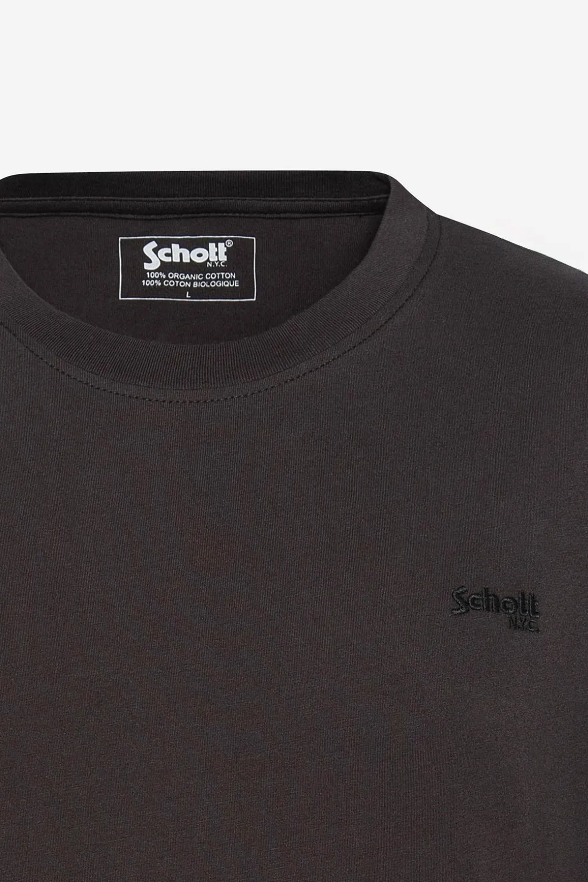 Tee Shirt Homme Schott Tsbase01 Washed Black / Off White
