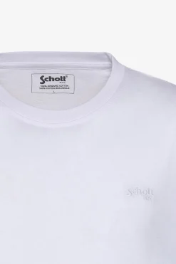 Tee Shirt Homme Schott Tsbase01 White / White