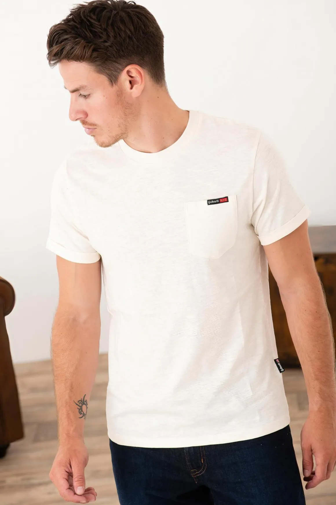 Tee Shirt Homme Schott Tskea1 Off White