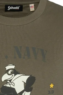 Tee Shirt Homme Schott Tsparksley Kaki