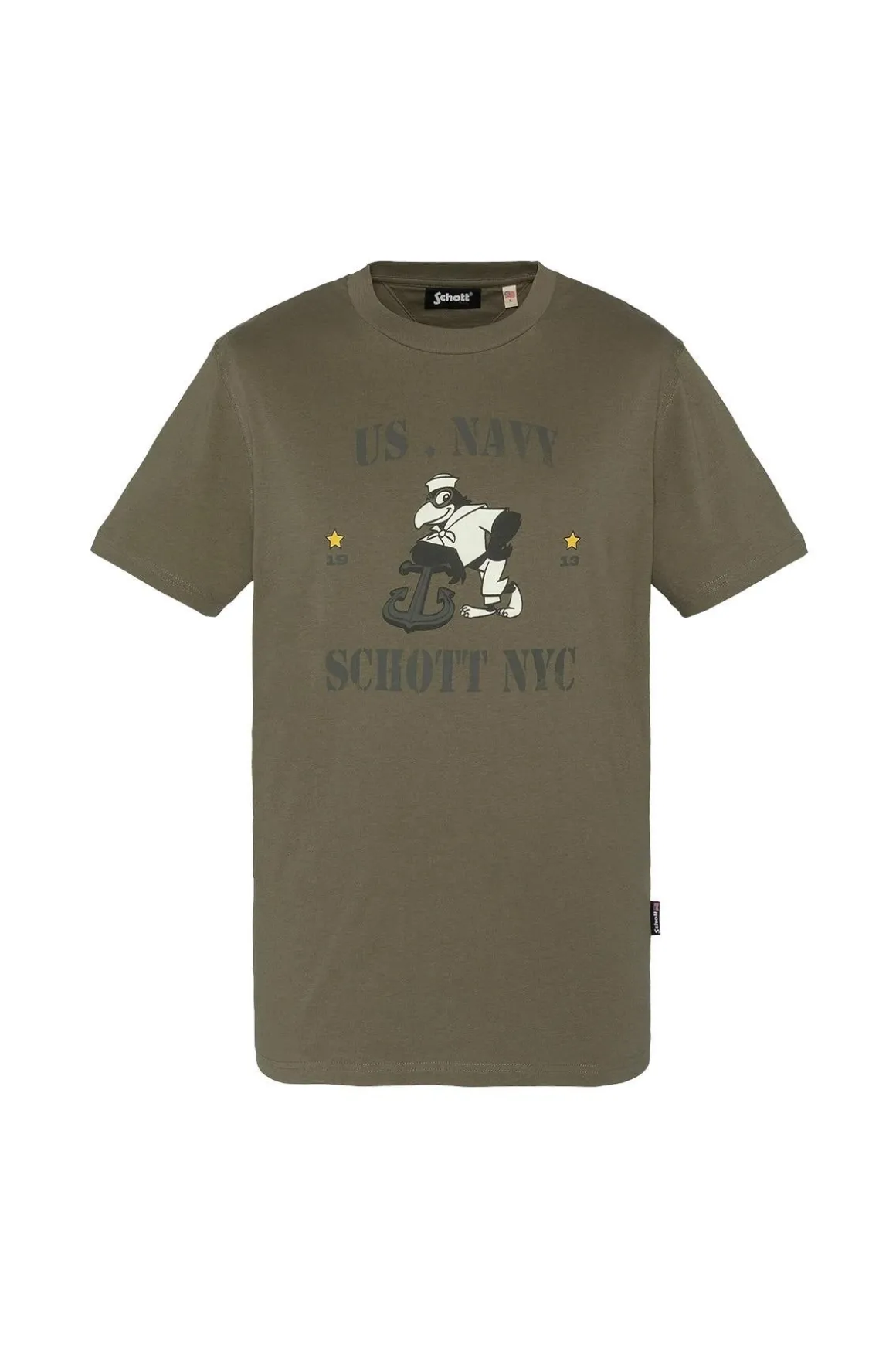 Tee Shirt Homme Schott Tsparksley Kaki