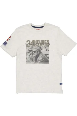Tee Shirt Homme Steve Mcqueen Tee Shirt Steve Mcqueen Tsm14-002 Heather Ecru