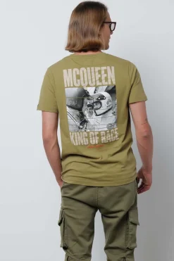 Tee Shirt Homme Steve Mcqueen Face To Face Pressed Oliv H22106