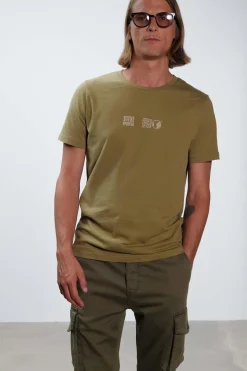 Tee Shirt Homme Steve Mcqueen Face To Face Pressed Oliv H22106