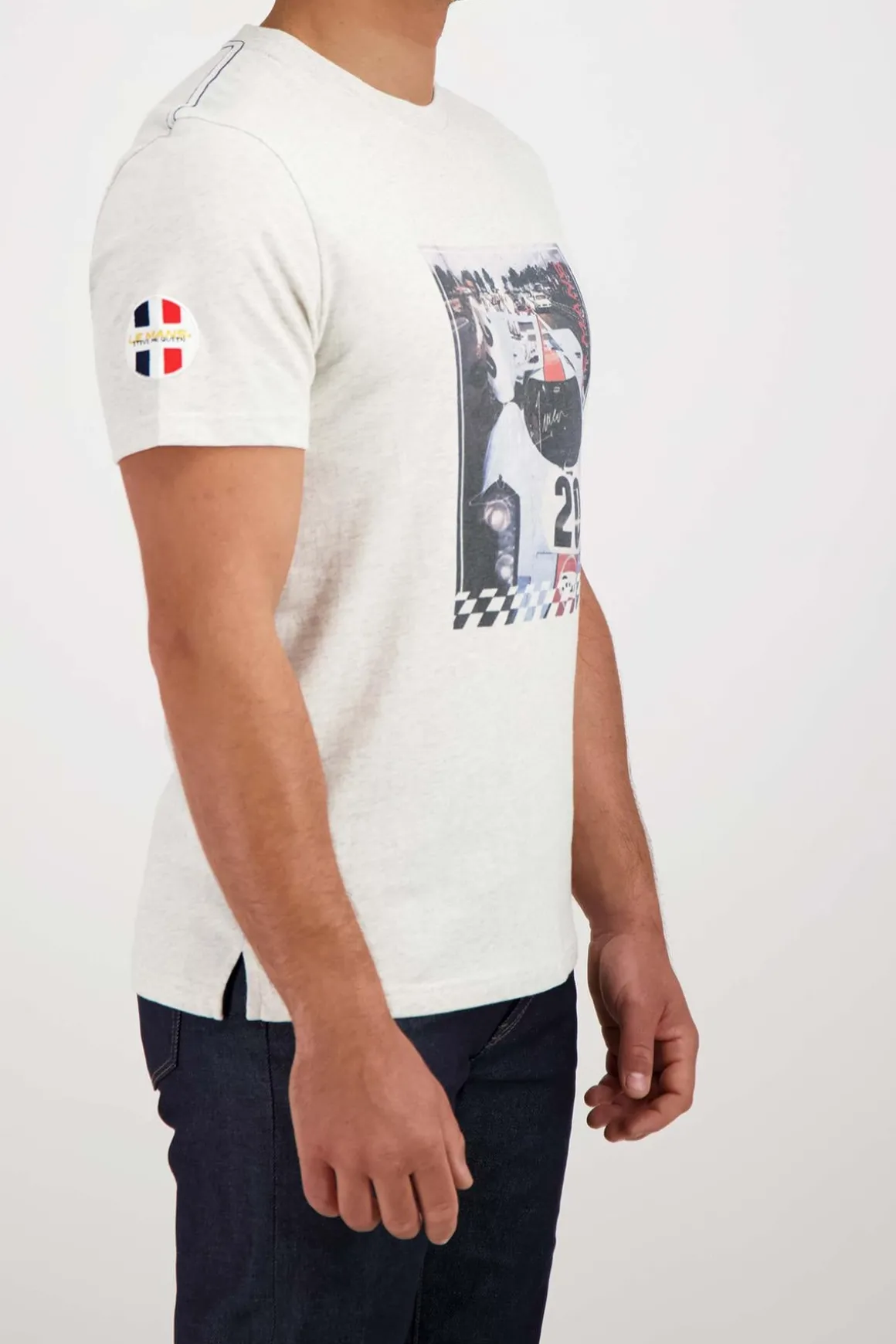 Tee Shirt Homme Steve Mcqueen Tee Shirt Tsm10-002 Heather Ecru
